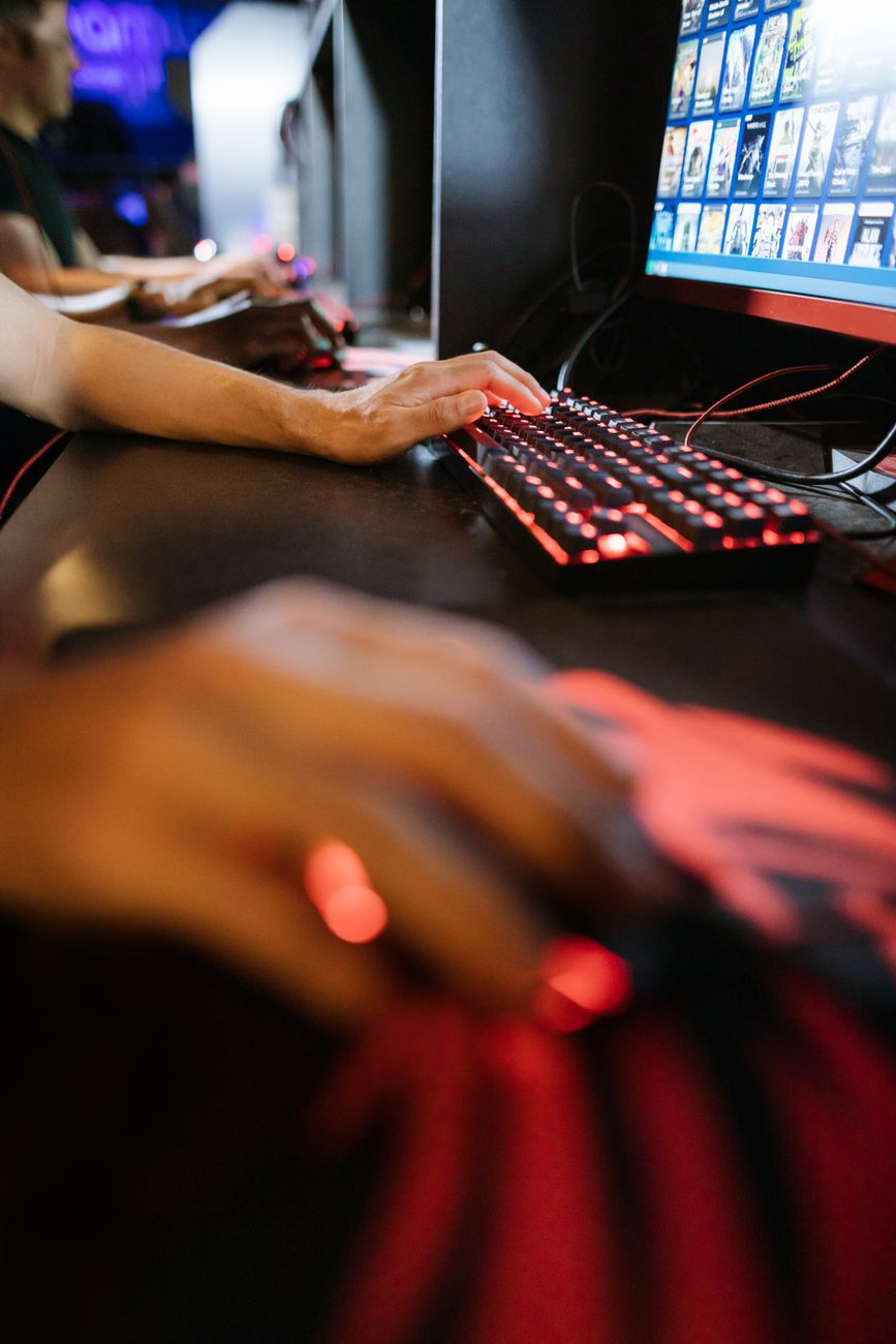 Intense gaming setup background